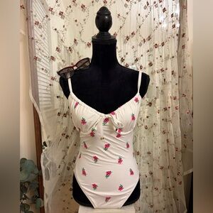 kate spade Swimsuit with Pink Floral Embroidery